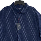 Daniel Cremieux Shirt Men's Large Short Sleeve Button-Up Supima Cotton Blue