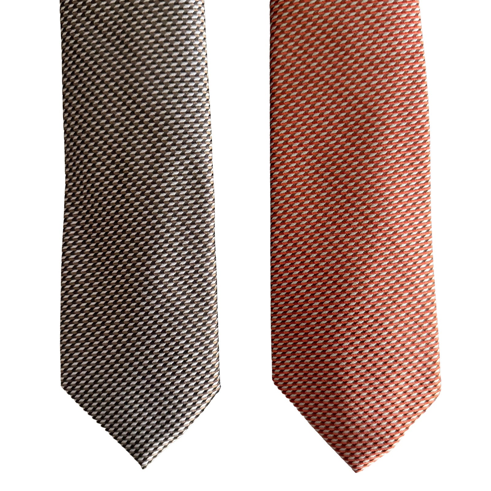 Perry Ellis Portfolio Men's Ties Lot of 2 Bartolle Mini in Brown and Rust