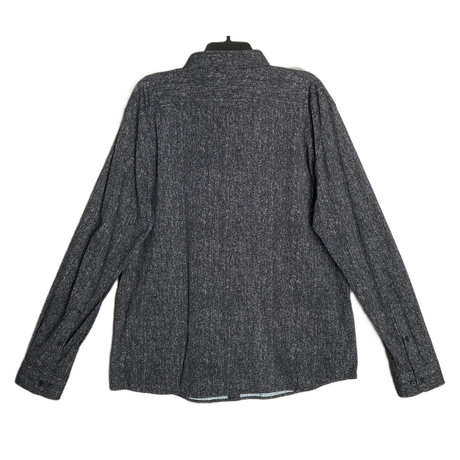 Boss Performance Shirt Men's XXL Slim Fit Long Slv Black/White Herringbone