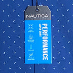Nautica Dress Shirt Men's XL 17-17.5 34/35 Performance Slim Fit Blue Geo