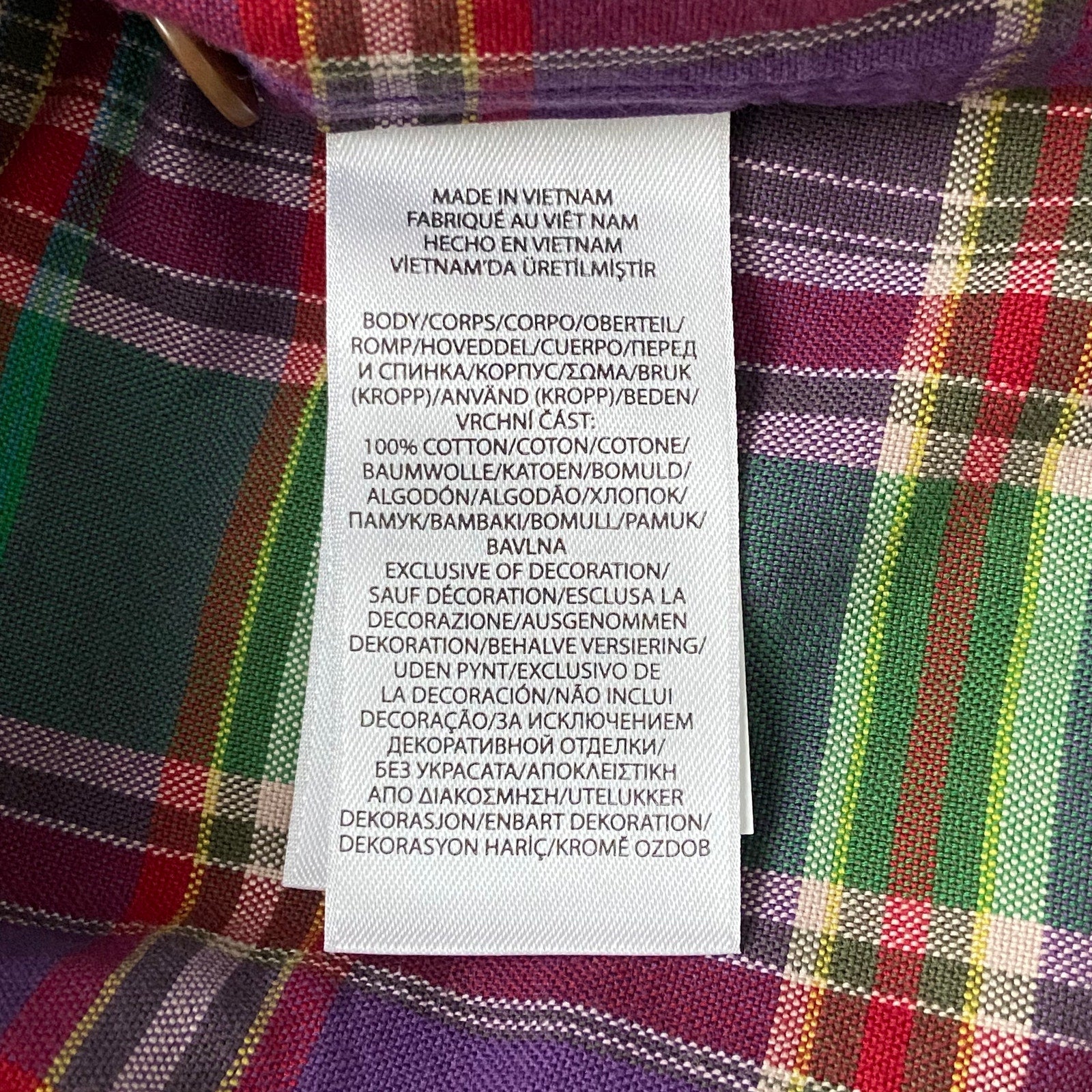 Polo Ralph Lauren Shirt Men's Small Classic Fit Long Sleeve Purple/Green Plaid