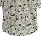 prAna Stimmersee Shirt Men's Large Slim Fit Short Sleeve Almond Geo