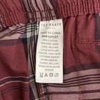 Ted Baker Sleep Pant Men's Small Woven Cotton Drawstring Pockets Red Plaid