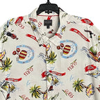 Guess Shirt Men's XXL Short Sleeve Button-Up Shirt Slim Fit Novelty Print