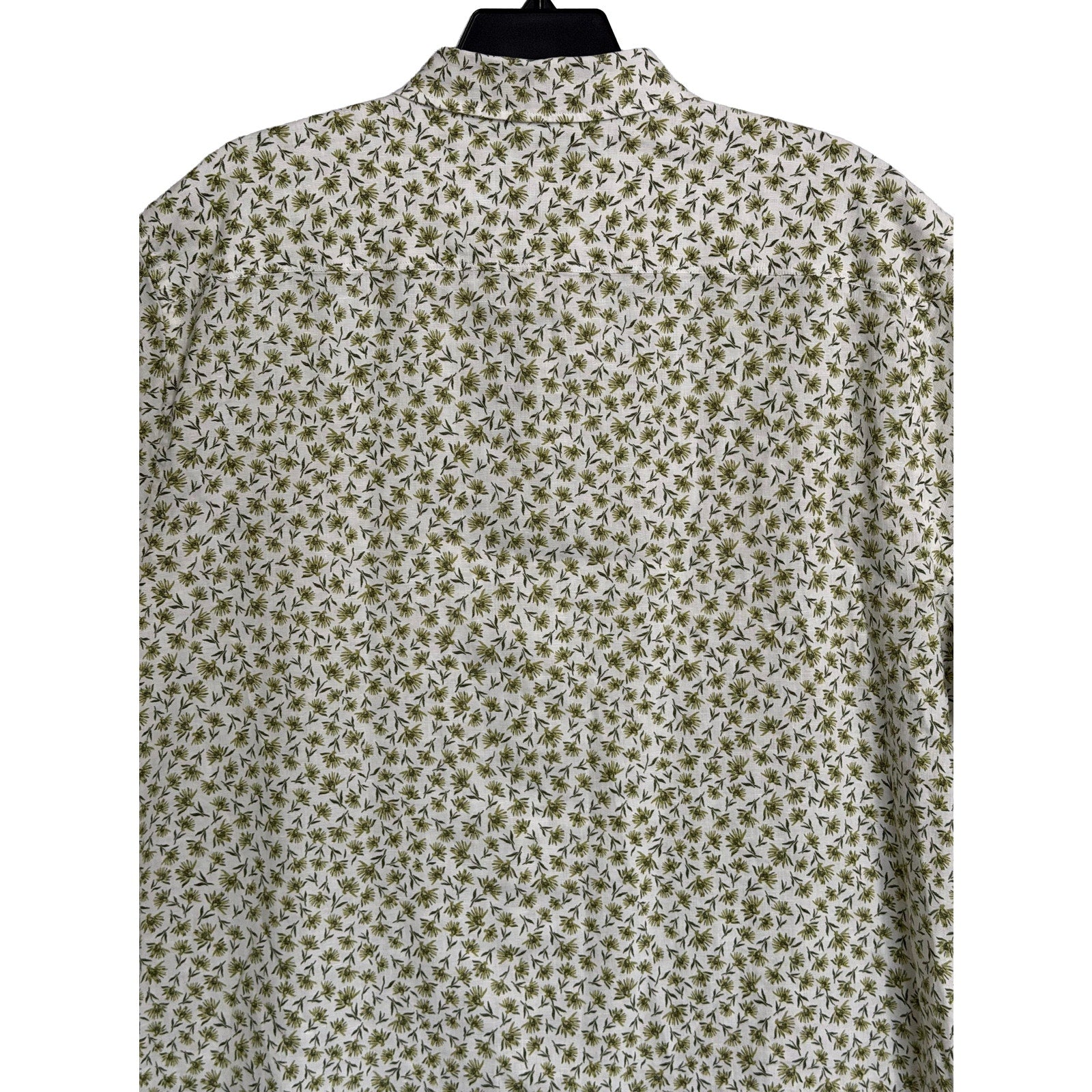 Boss Shirt Men's 4XL Big & Tall Short Slv Stretch Linen Shirt Green Floral