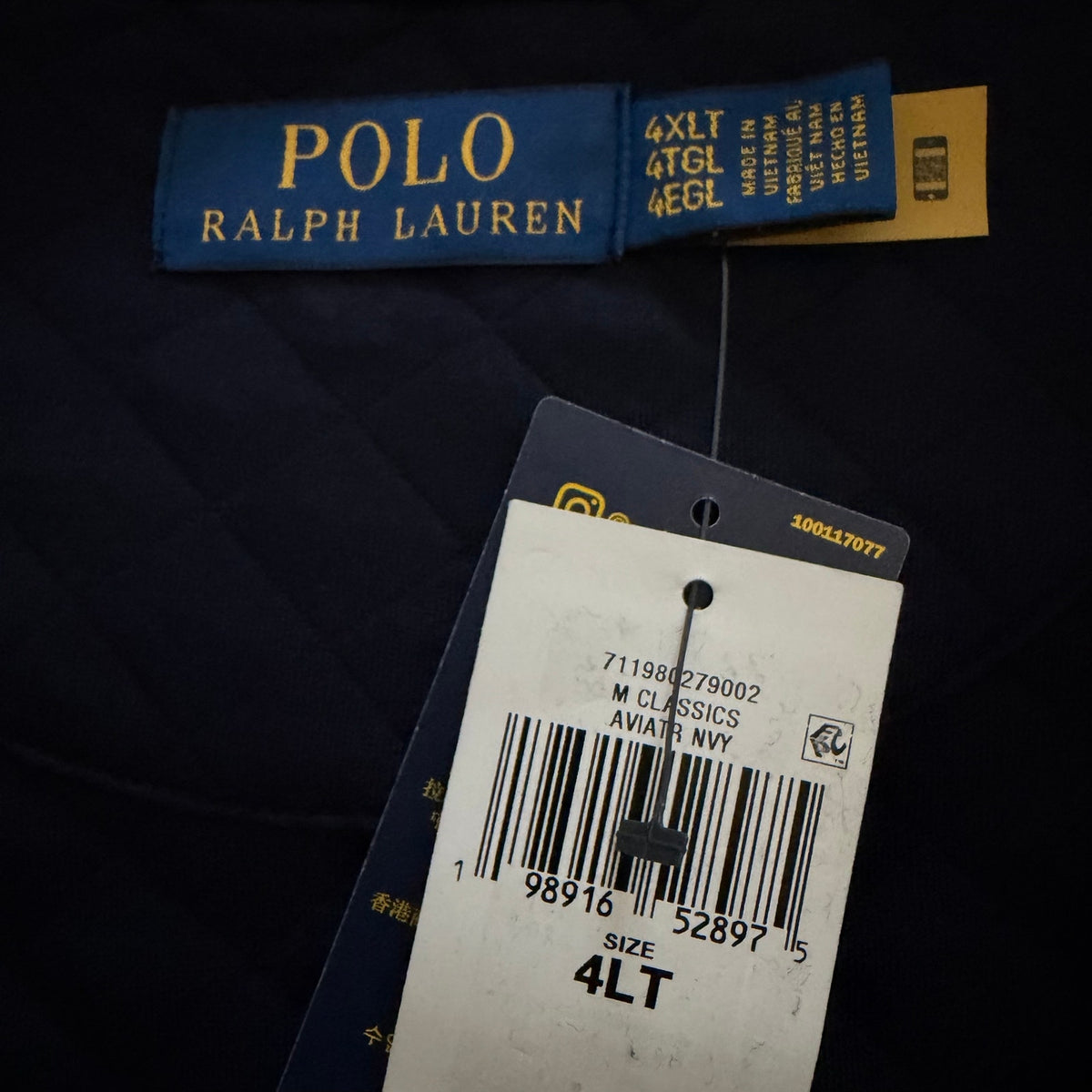 Polo Ralph Lauren Quilted Double-Knit Half-Zip Pullover Men's 4LT Navy