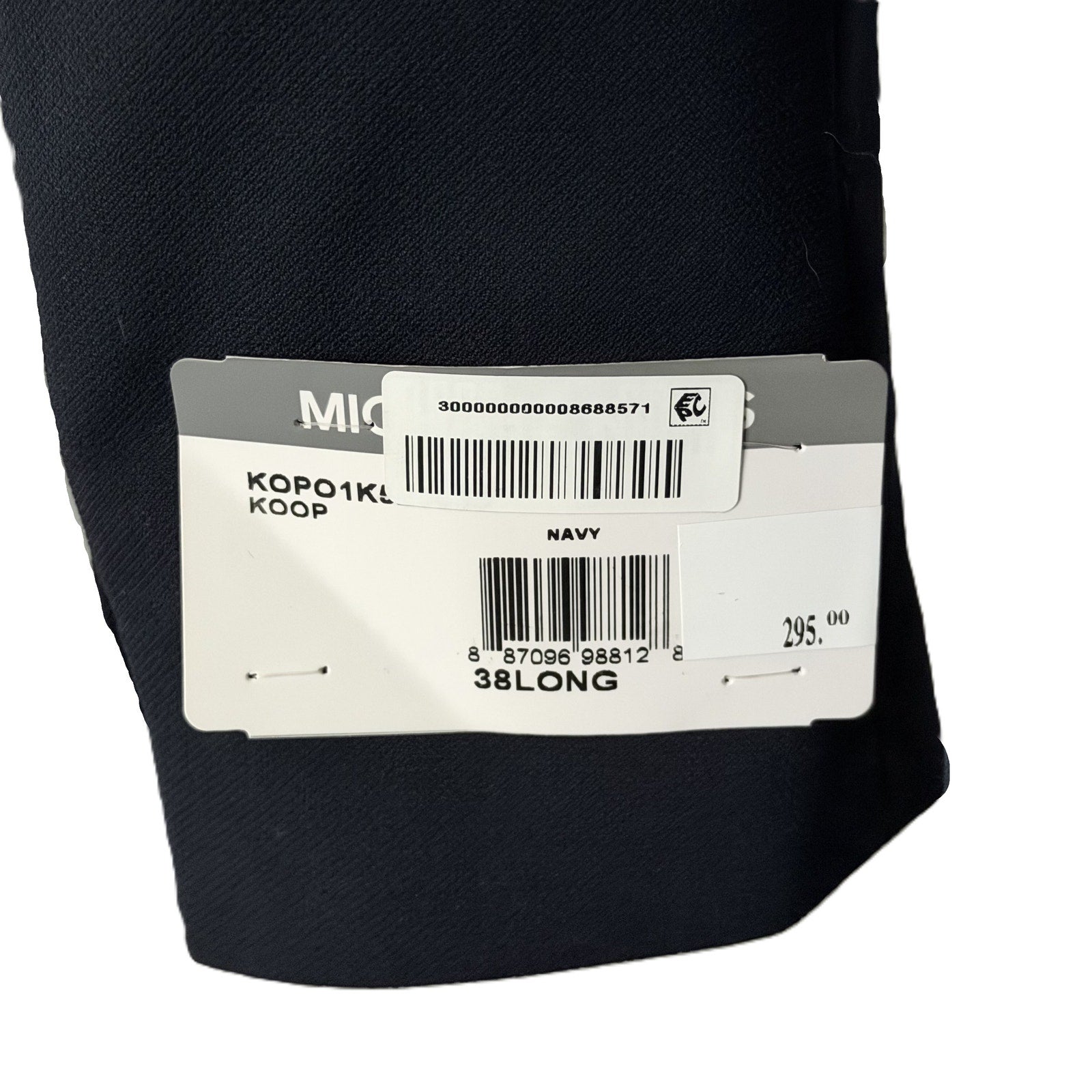 Michael Kors Suit Jacket Men's 38 Long Classic Fit Stretch Fabric Navy Blue