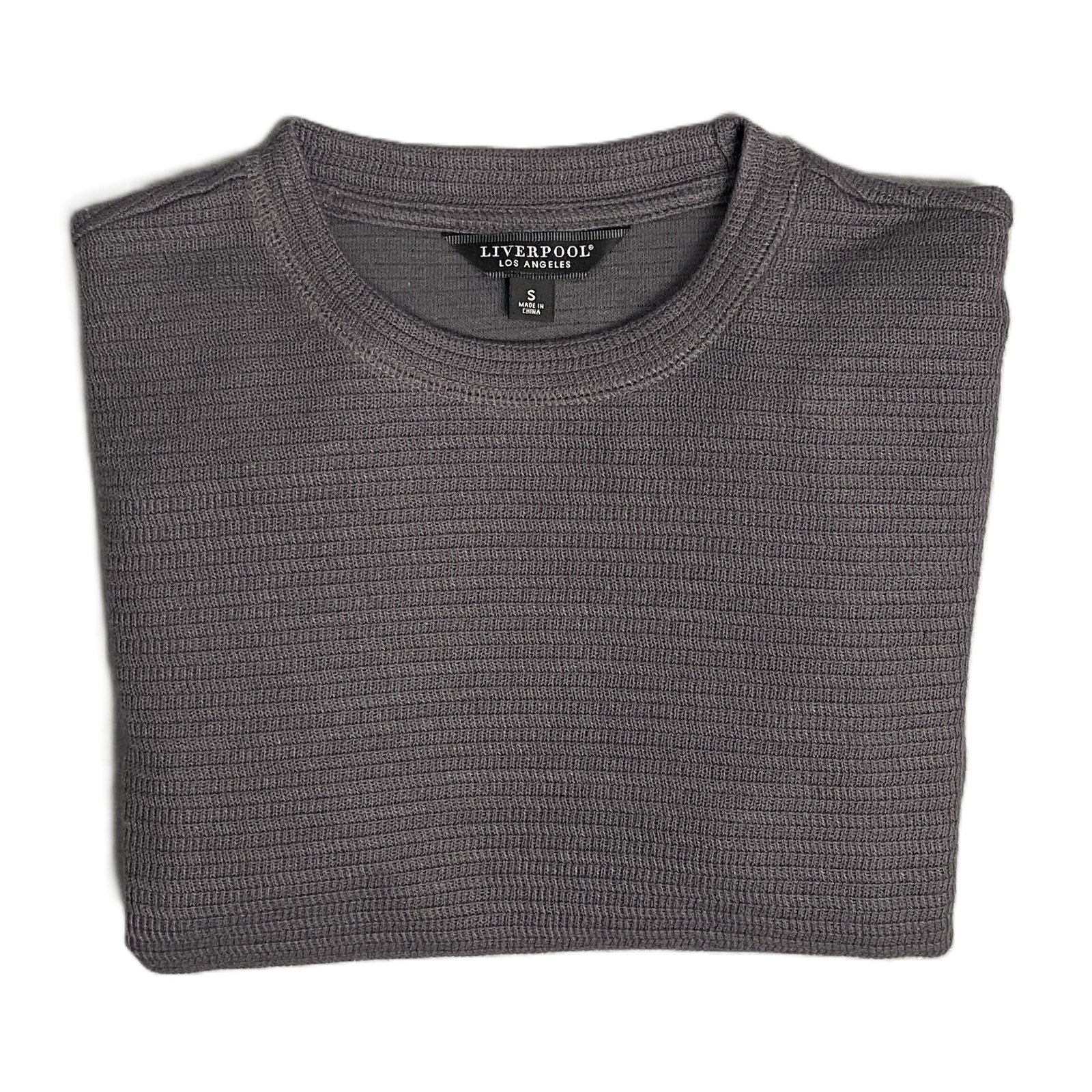 Liverpool Los Angeles Men's Small Crew Neck Long Sleeve T-Shirt Grey