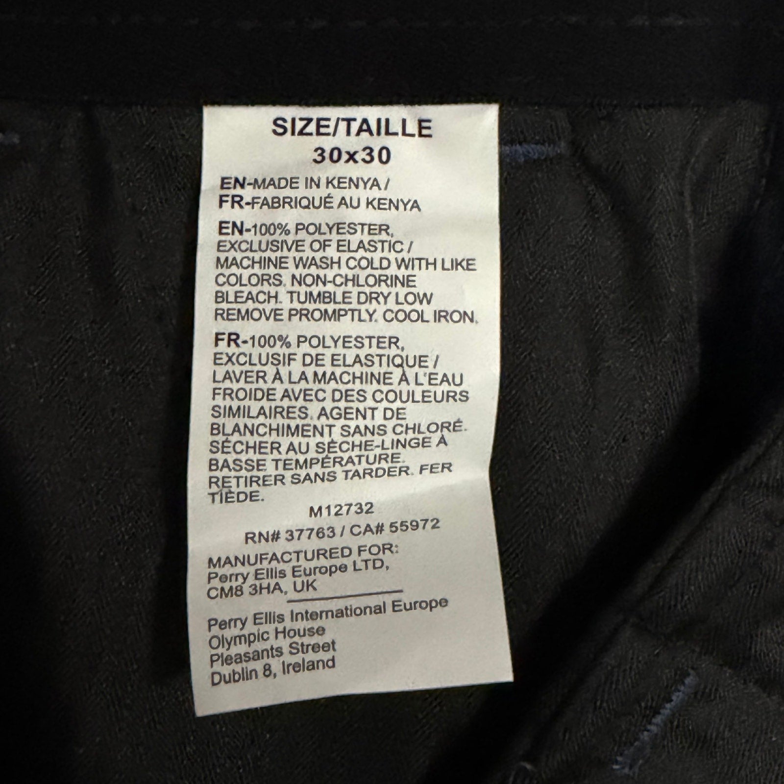 Perry Ellis Portfolio Pants Men's 30"x30" Modern Fit Dress Pants Mood Indigo