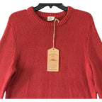 Faherty Heirloom Cotton Sweater Men's Medium Organic Cotton Crew Neck Red
