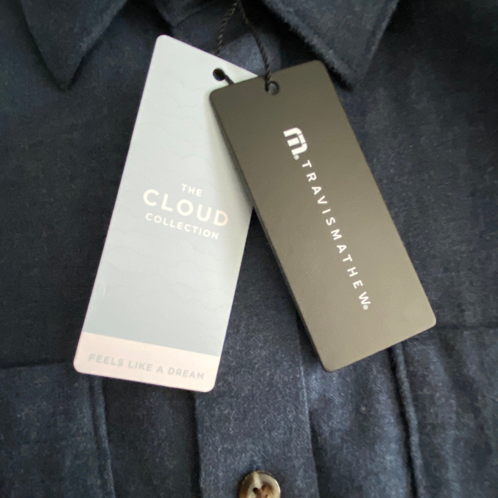 Travis Mathew Men's Small Cloud Collection Flannel Shirt Blue Heather