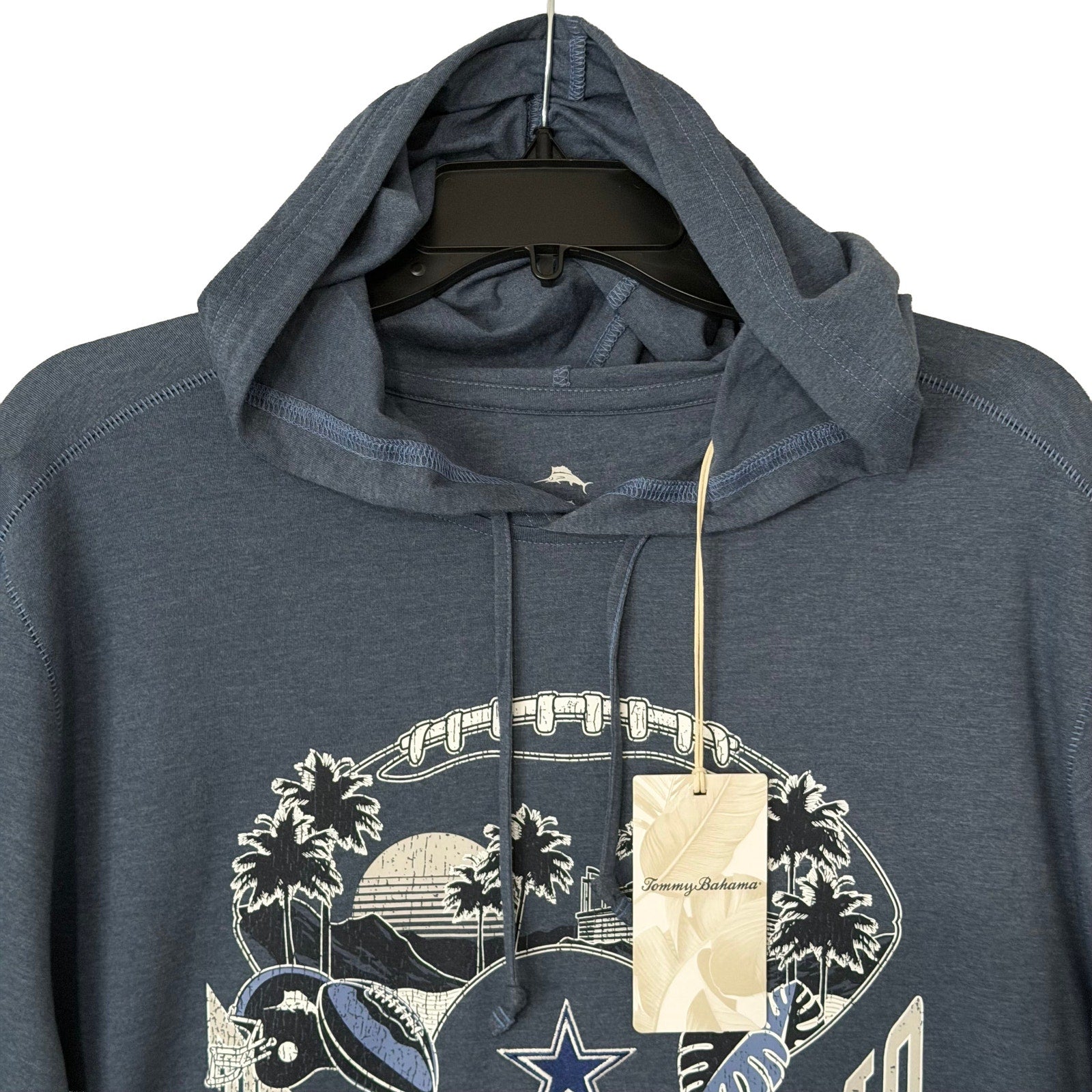 Tommy Bahama Men's Large Dallas Cowboys Island Rush Hoodie Blue