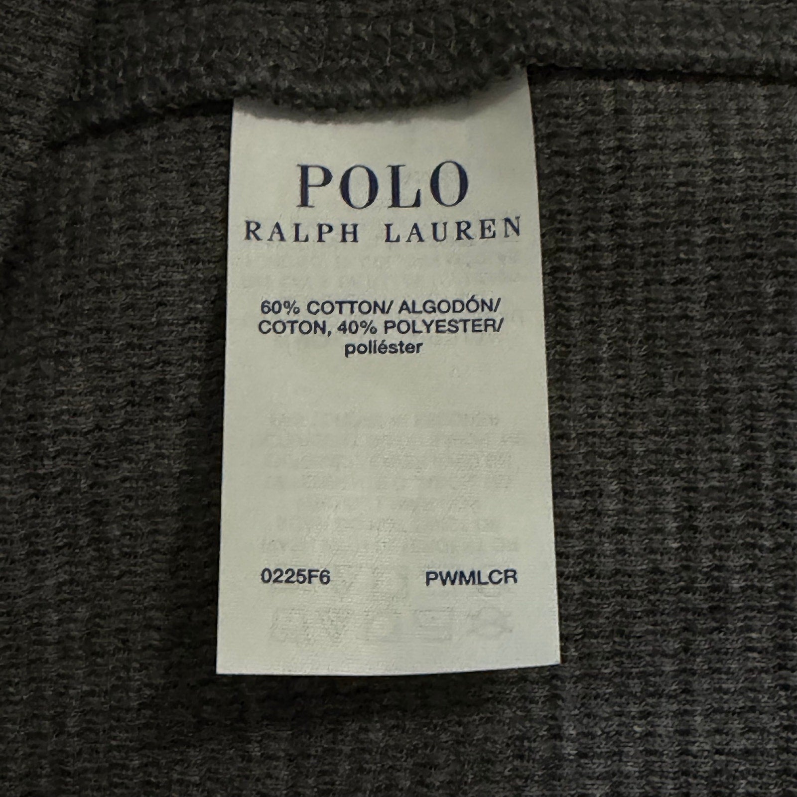 Polo Ralph Lauren Sleepwear Men's Small Crew Neck Long Sleeve Shirt Grey