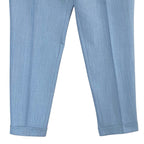 Boss Dress Trousers Men's 38x32 Wool/Silk/Linen Blend Pleated Cuffed Blue