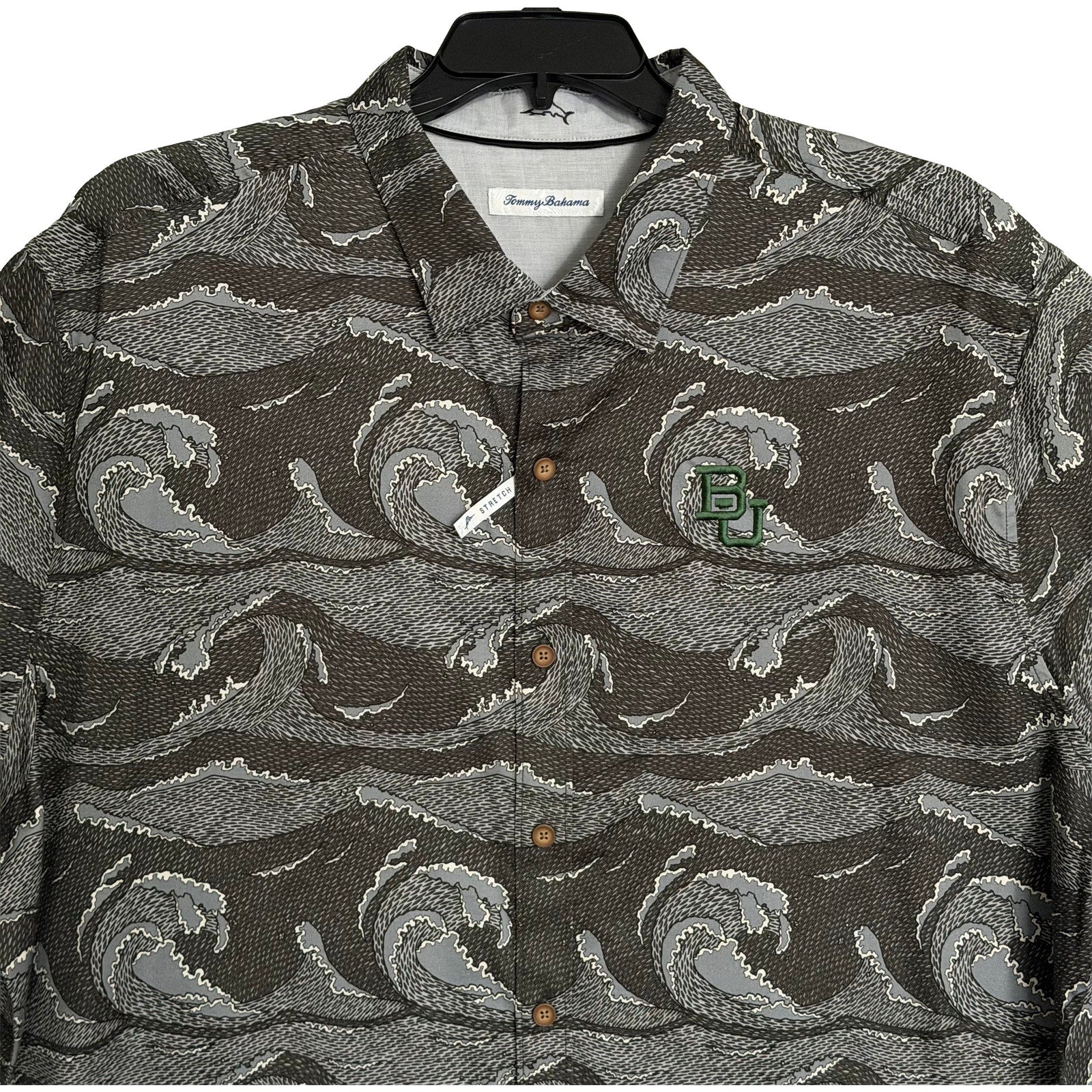 Tommy Bahama Men's 3XL Collegiate Shirt Baylor University Black Gray