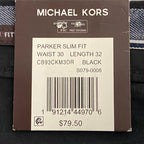 Michael Kors Pants Men's 30"x32" Parker Slim Fit Pant Stretch Solid Black NEW