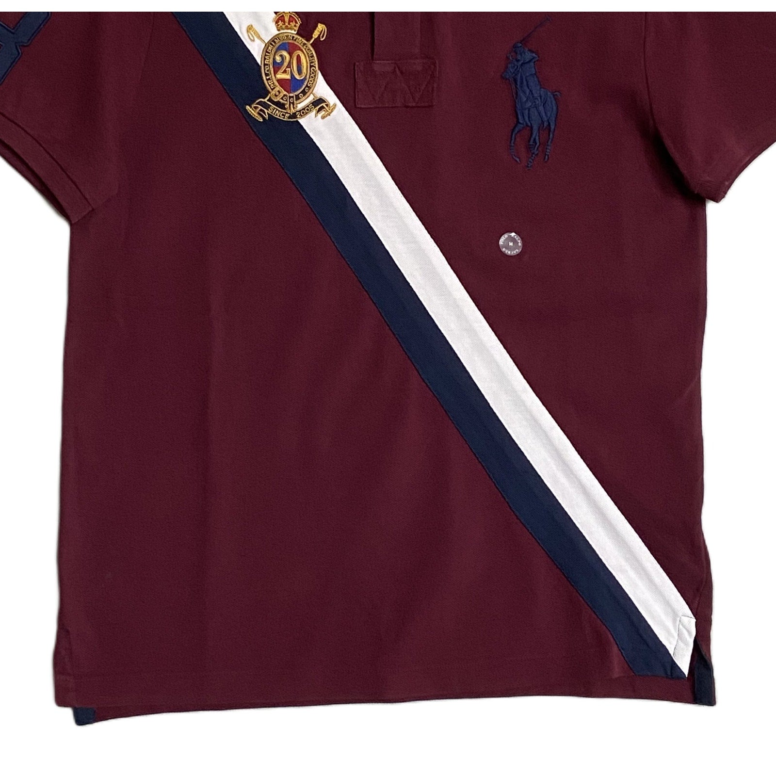 Polo Ralph Lauren Shirt Men's Medium Custom Slim Fit Big Pony Mesh Short Sleeve