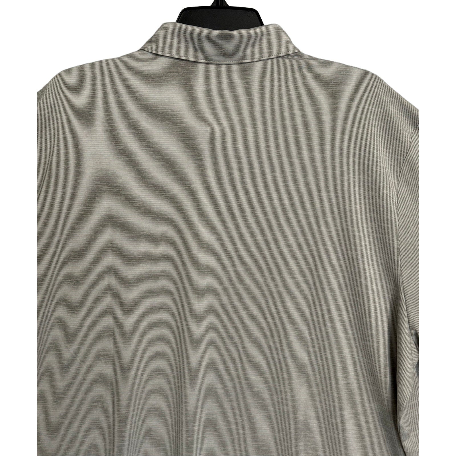 Criquet Polo Shirt Men's XXL Stretch Short Sleeve Grey Micro-Stripe