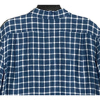 Michael Kors Linen Shirt Men's XXL Classic Fit Blue Check Long Sleeve