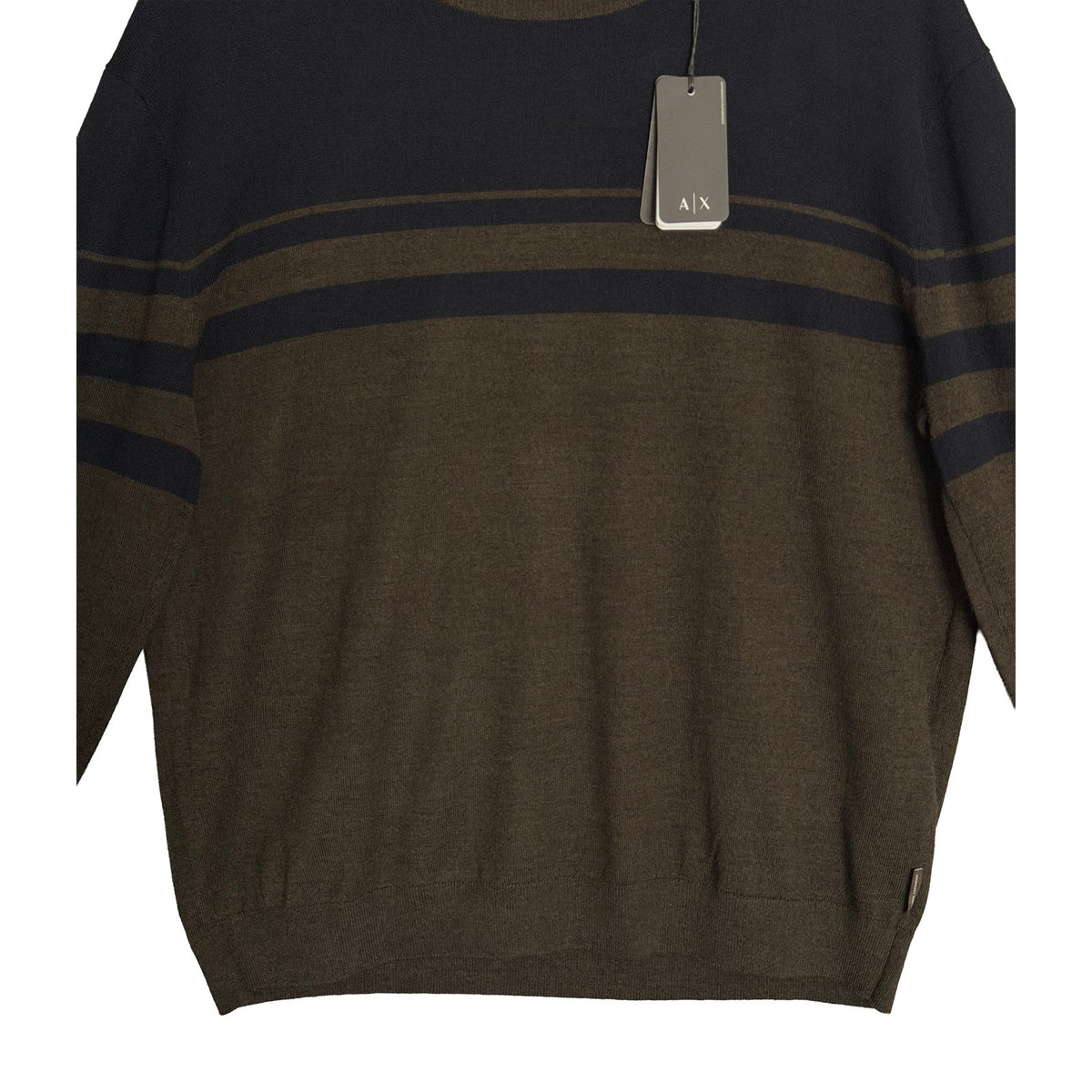 Armani Exchange Sweater Men's XXL Crew Neck Lightweight Wool Color-Block