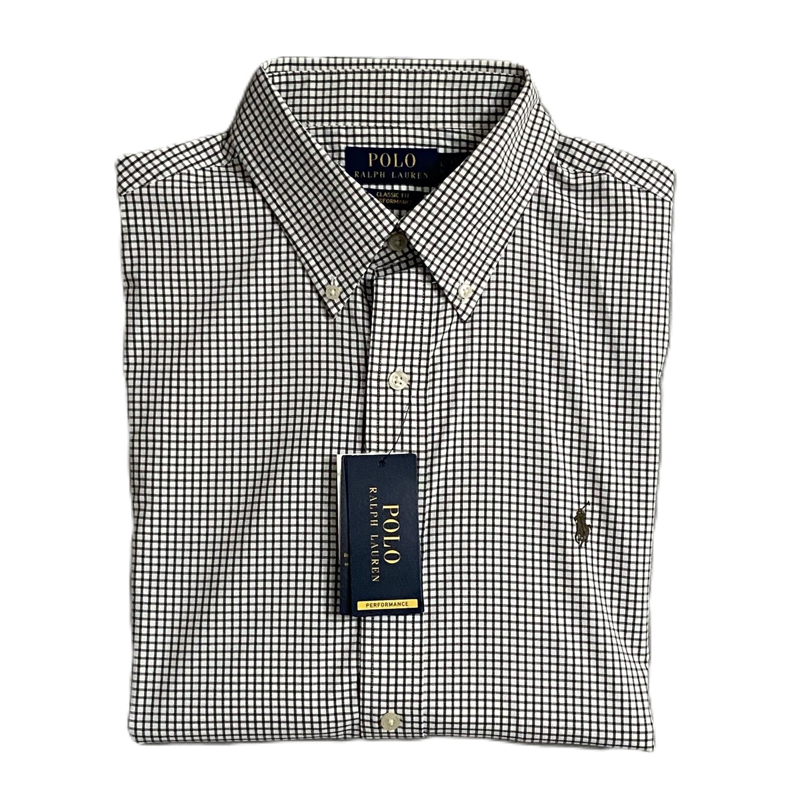 Polo Ralph Lauren Shirt Men's Large Classic Fit Performance Green Check NEW