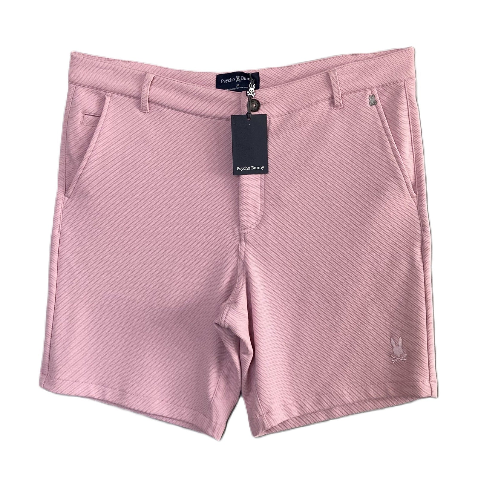 Psycho Bunny Shiro Shorts Men's 36W Regular Fit Honeycomb Knit Stretch Pink