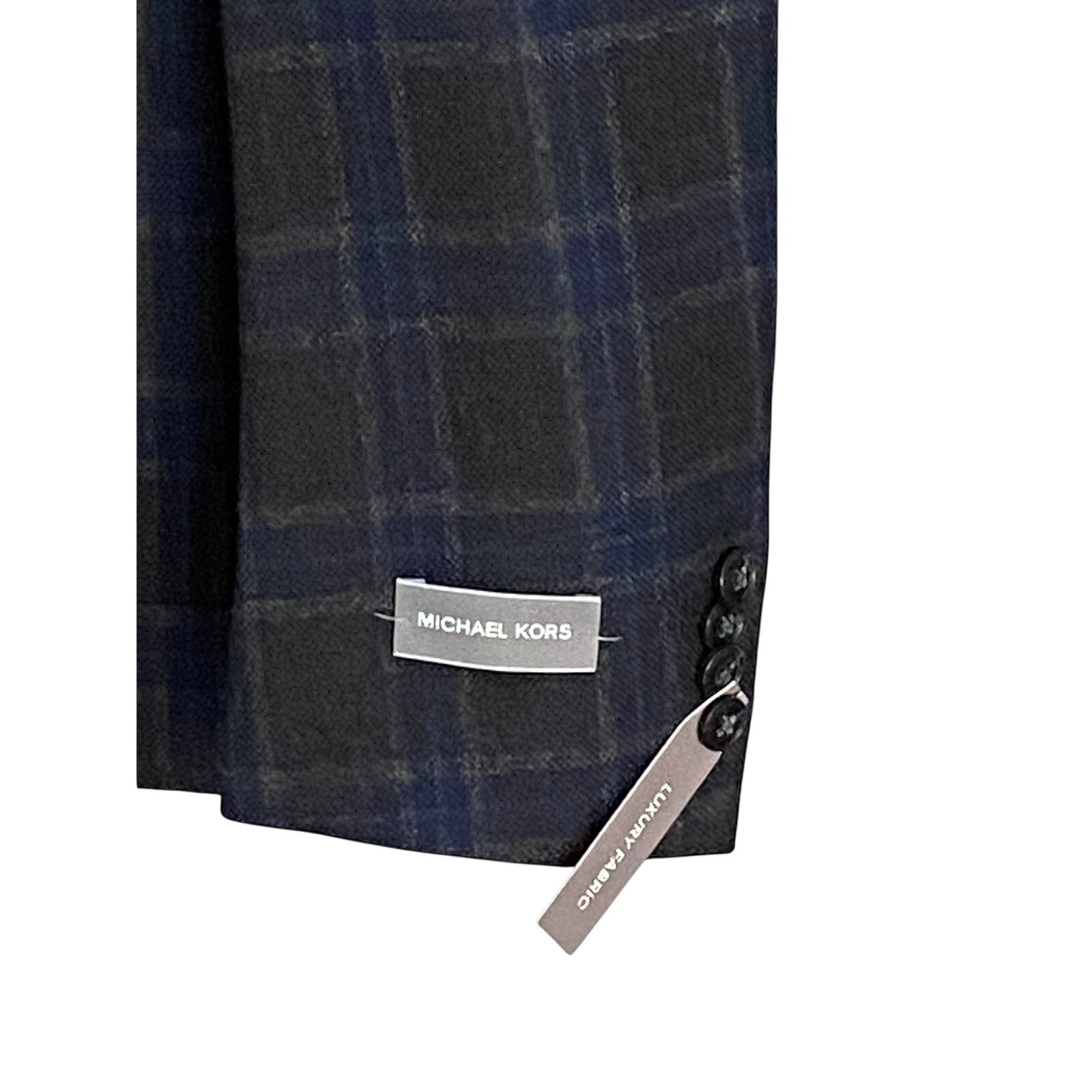 Michael Kors Sport Coat Men's 38 Short Classic Fit Wool Gray & Blue Check