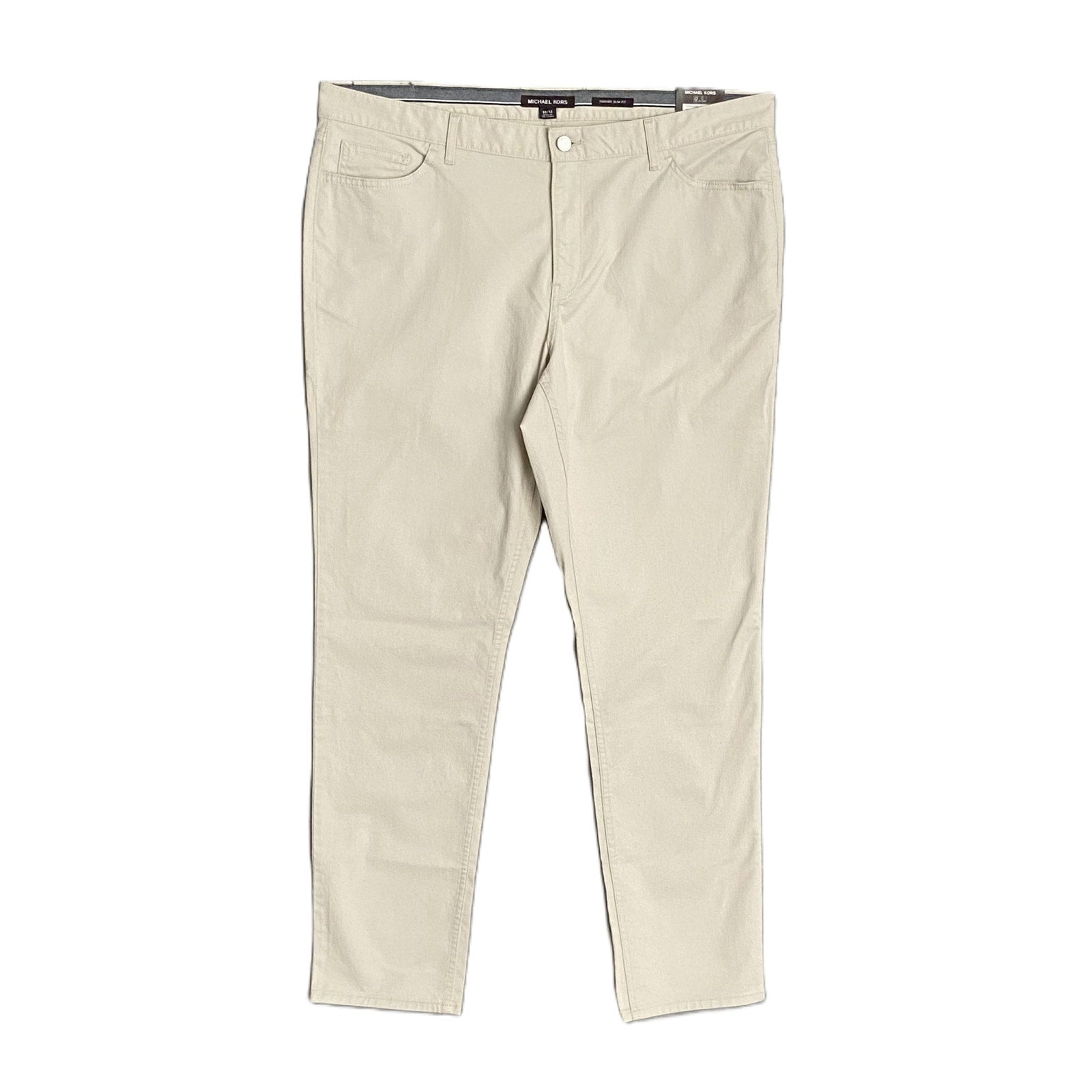 Michael Kors Men's 38x32 Parker Slim Fit Stretch Denim Pants Beige