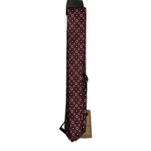 Boss Men's Slim 2.36" Tie 100% Silk Red Floral Print Made in Italy