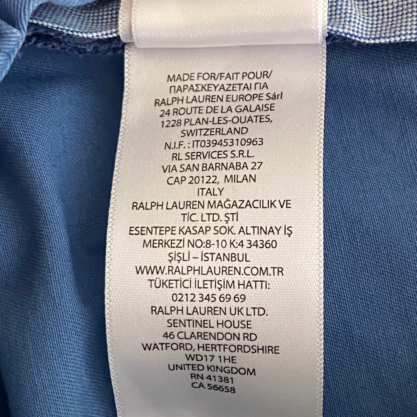 Polo Ralph Lauren Pants Men's 32x34 Slim Stretch Cotton Twill Chino Blue