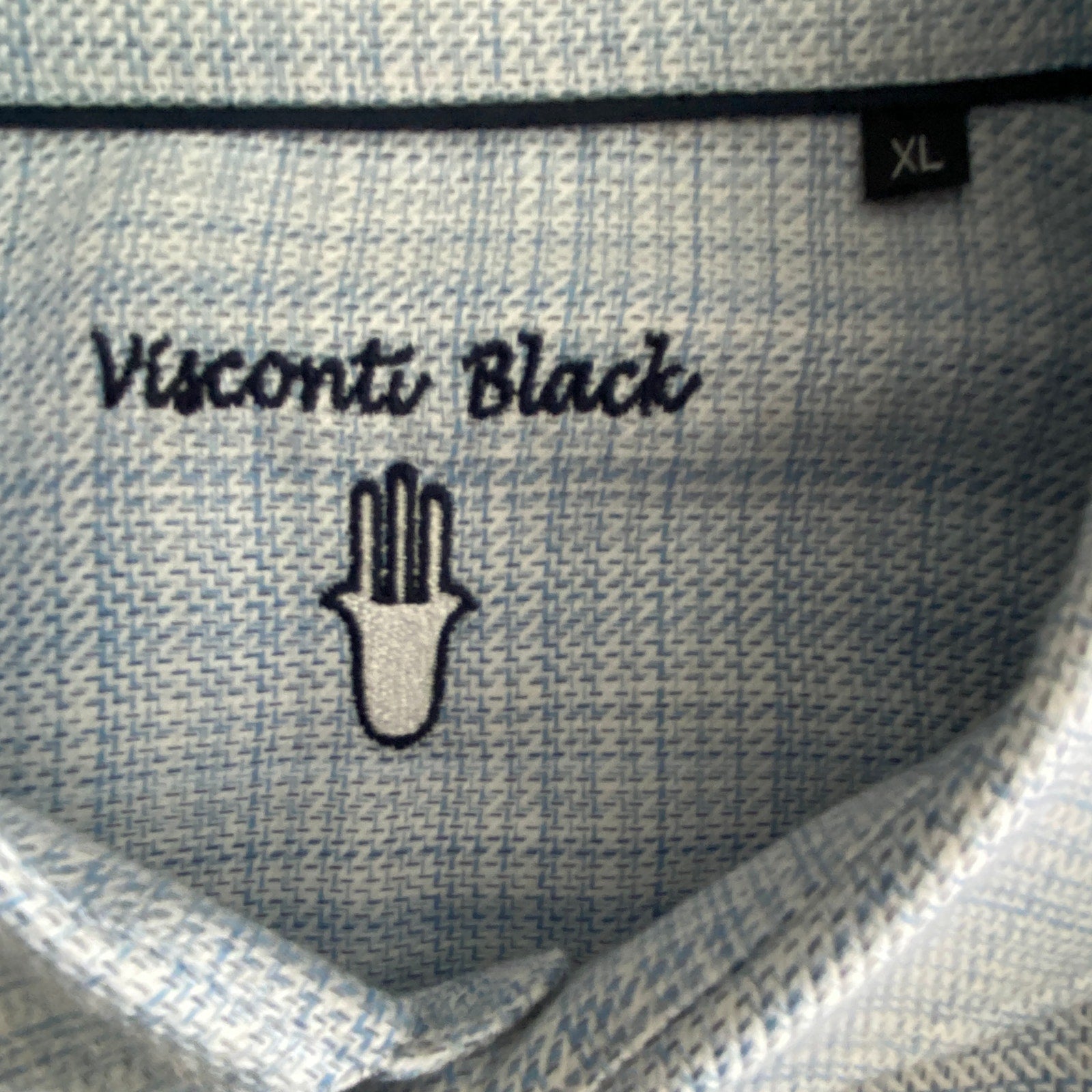 Visconti Black Men's XL Organic Cotton Long Sleeve Button Up Shirt White