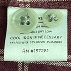 Mizzen+Main Men's XXL Trim Fit City Flannel Twill Shirt Wine Richard Plaid