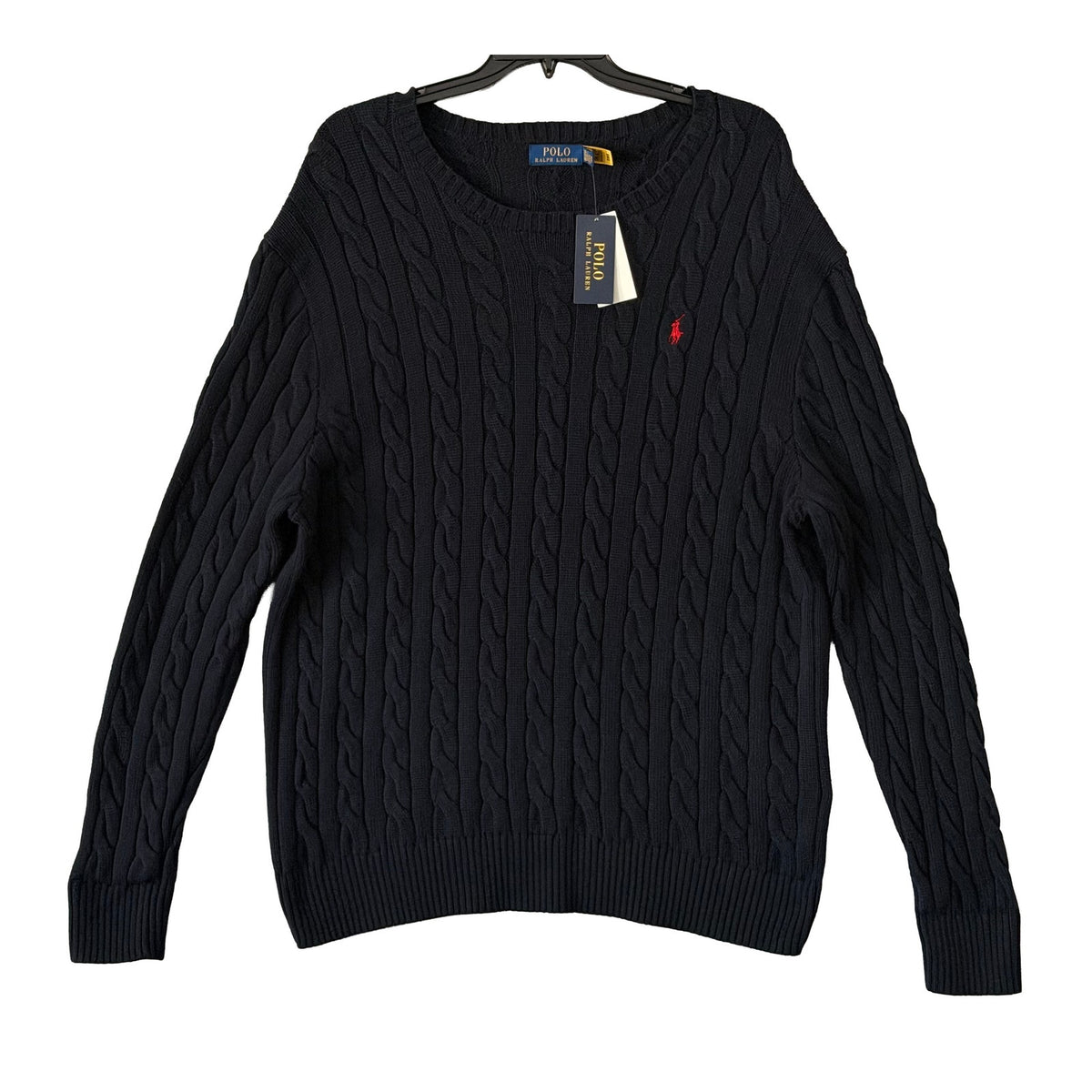 Polo Ralph Lauren Cable-Knit Sweater Men's 2XB Big & Tall Cotton Dark Blue