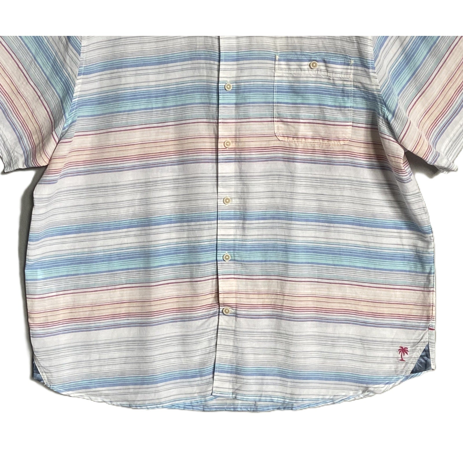 Tommy Bahama Shirt Men's XXL "Sand Linen Sicily Stripe" Linen Blend NEW w/Flaw