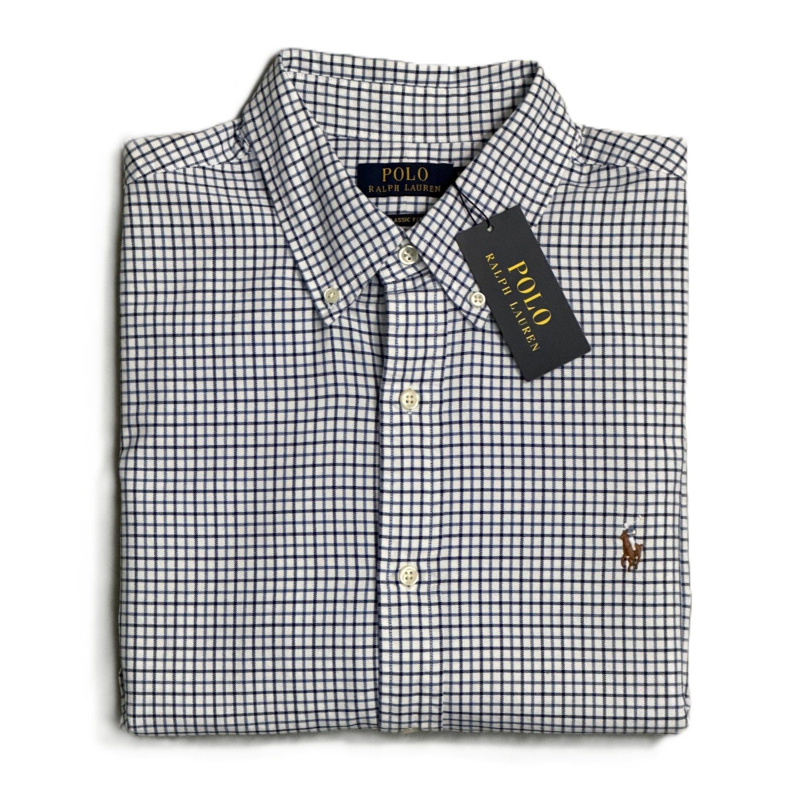 Polo Ralph Lauren Shirt Men's XL Long Sleeve Button Down Oxford Blue Check