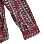 Mizzen+Main Men's XXL Trim Fit City Flannel Twill Shirt Burgundy Plaid