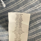 Michael Kors Shirt Men's XXL Classic Fit Linen Short Sleeve Blue Pinstripe