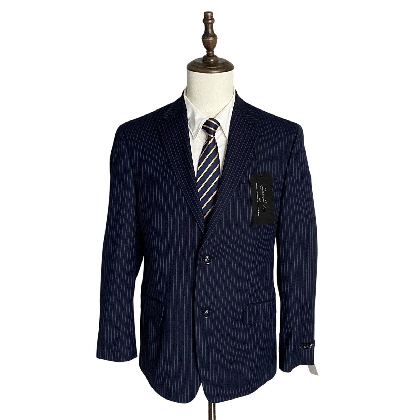 Sean John Suit Jacket Men's 36S Classic Fit Navy Blue Pinstripe