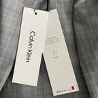 Calvin Klein Suit Jacket Men's 40R Xtra Slim Fit Wool Blend Light Grey Plaid