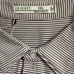 Criquet Polo Shirt Men's XXL Short Sleeve Stretch Fabric Grey Stripe