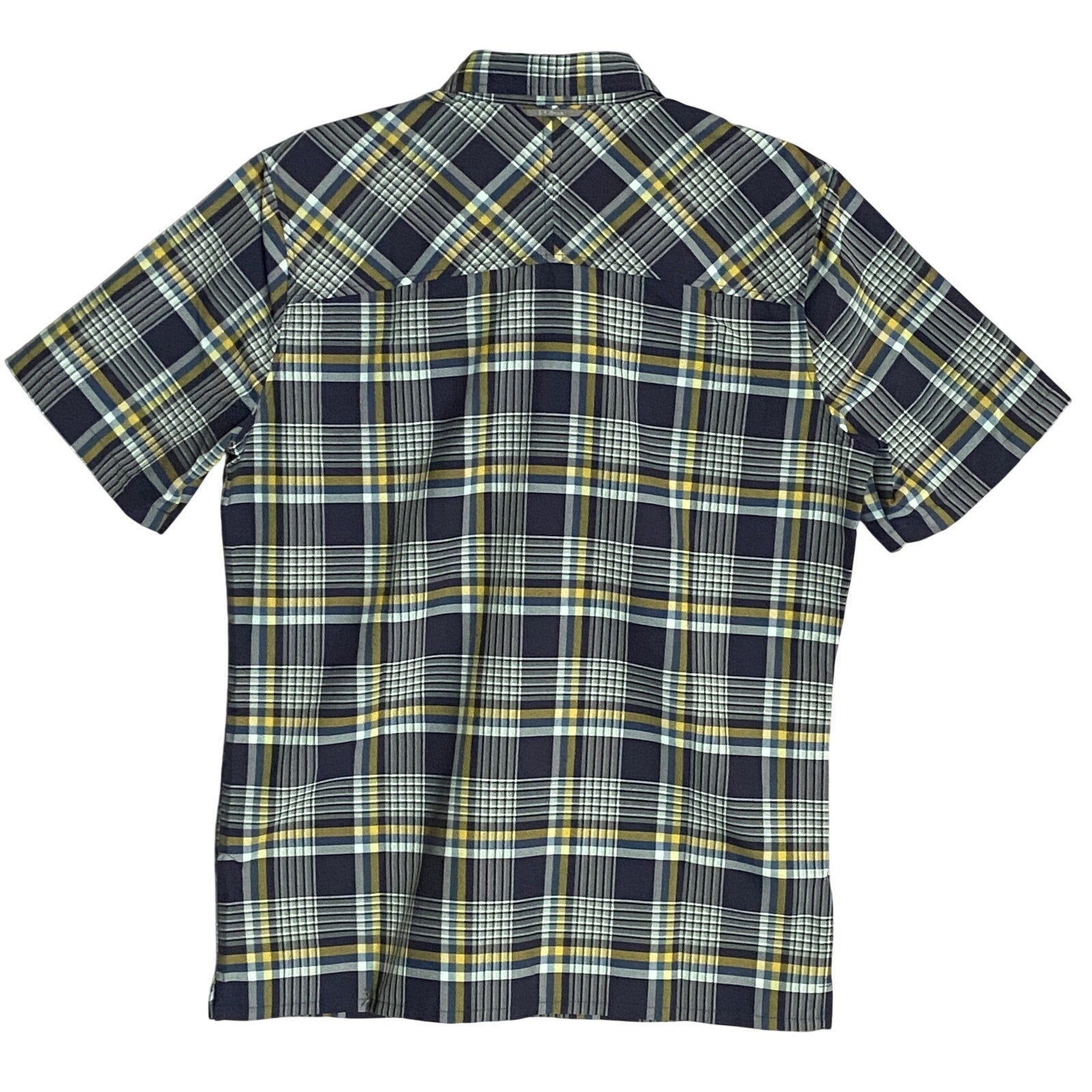 L.L. Bean Casual Shirt Men's Small SunSmart Cool Weave Navy Night Plaid
