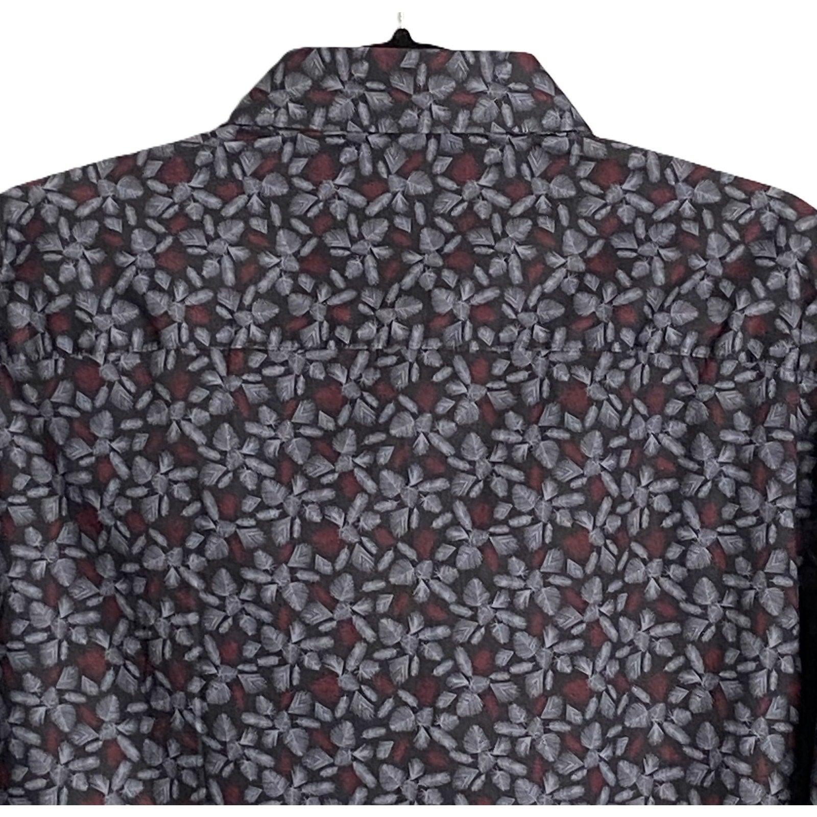 Quieti Button-Up Shirt Men's XXL Long Sleeve Stretch Cotton Black Red Floral