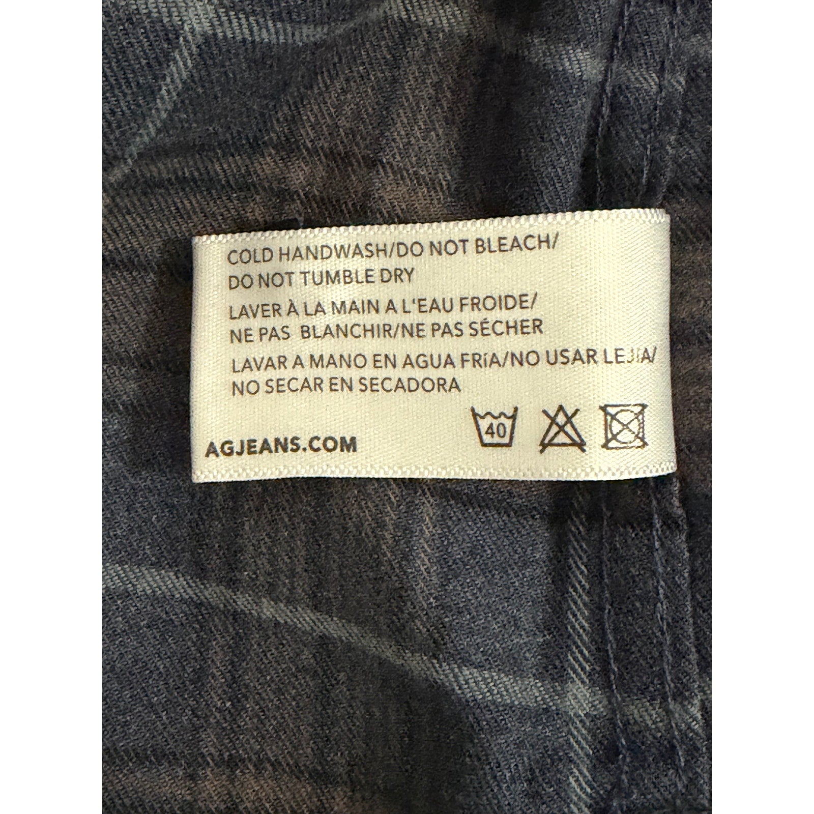 AG Los Angeles Wayne Long Sleeve Work Shirt Men's XXL Relaxed Fit Navy Plaid