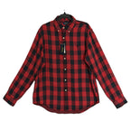 Polo Ralph Lauren Men's Large Classic Fit Linen Shirt Red Black Check