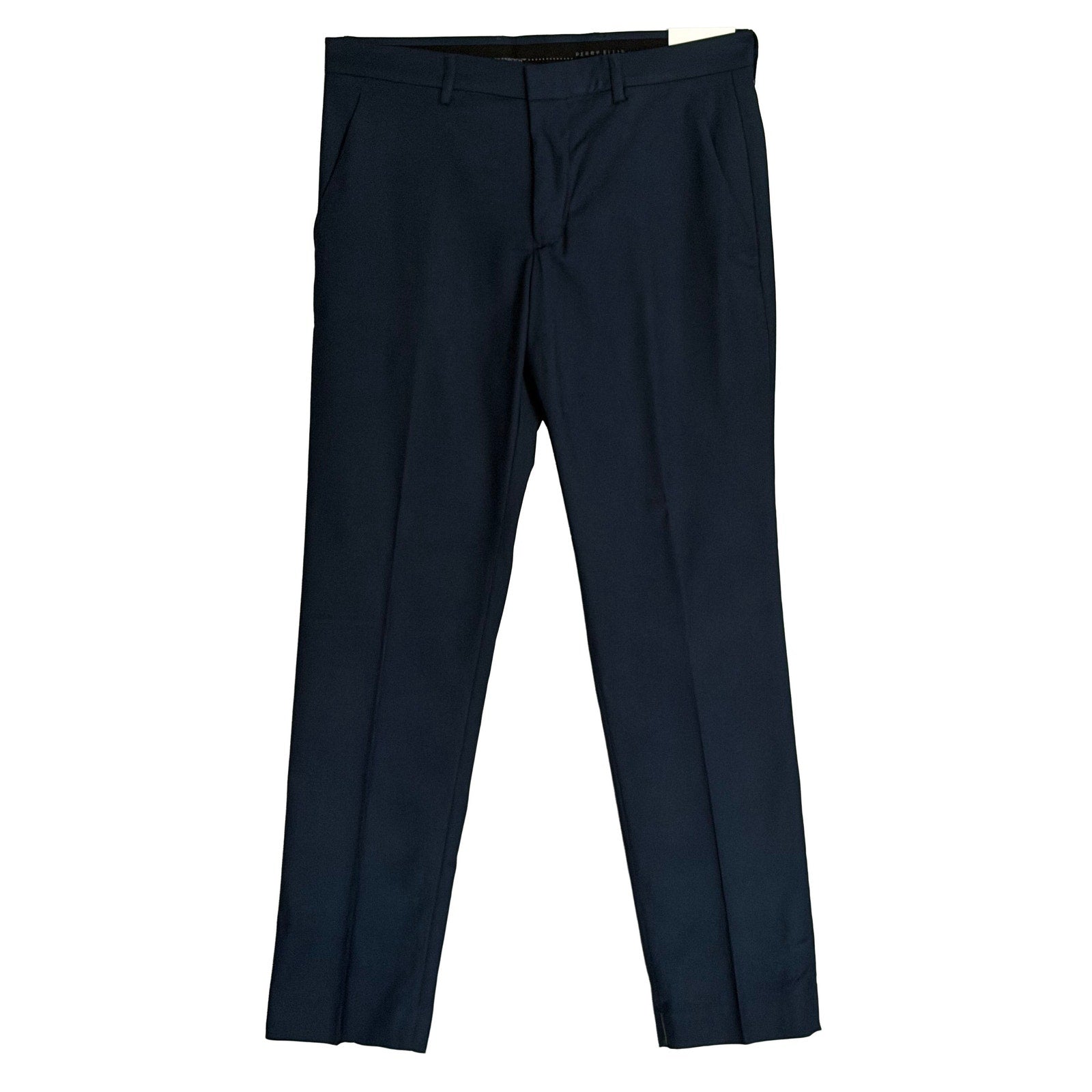 Perry Ellis Portfolio Pants Men's 30"x30" Slim Fit Flat Front Total Eclipse