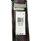 Perry Ellis Portfolio Necktie 3" Black & Red Bahr Plaid Standard Length