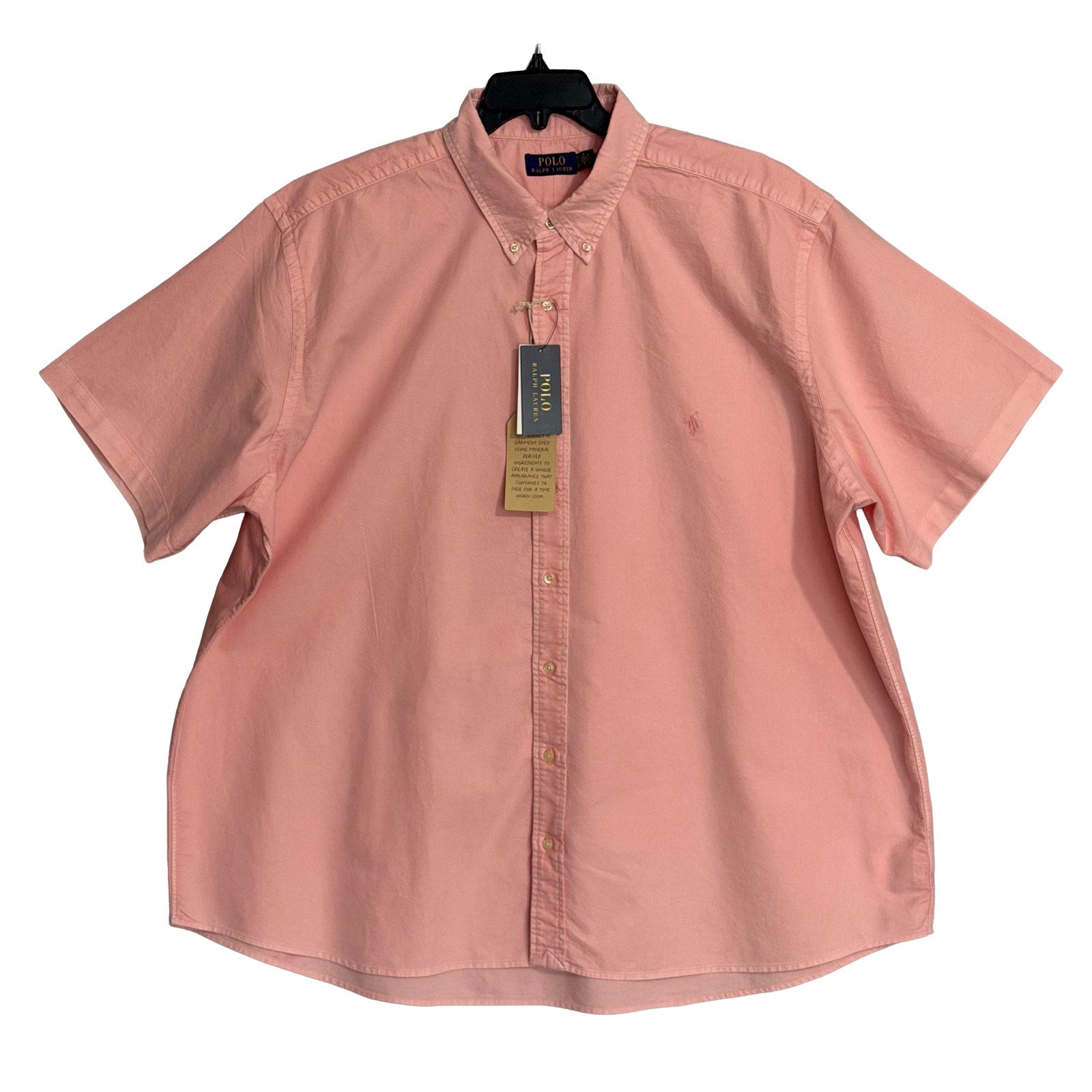 Polo Ralph Lauren Shirt Men's 3XB Big & Tall Short Sleeve Oxford Pink
