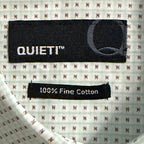 Quieti Casual Shirt Men's Large Short Sleeve Button-Down Cotton Green Check