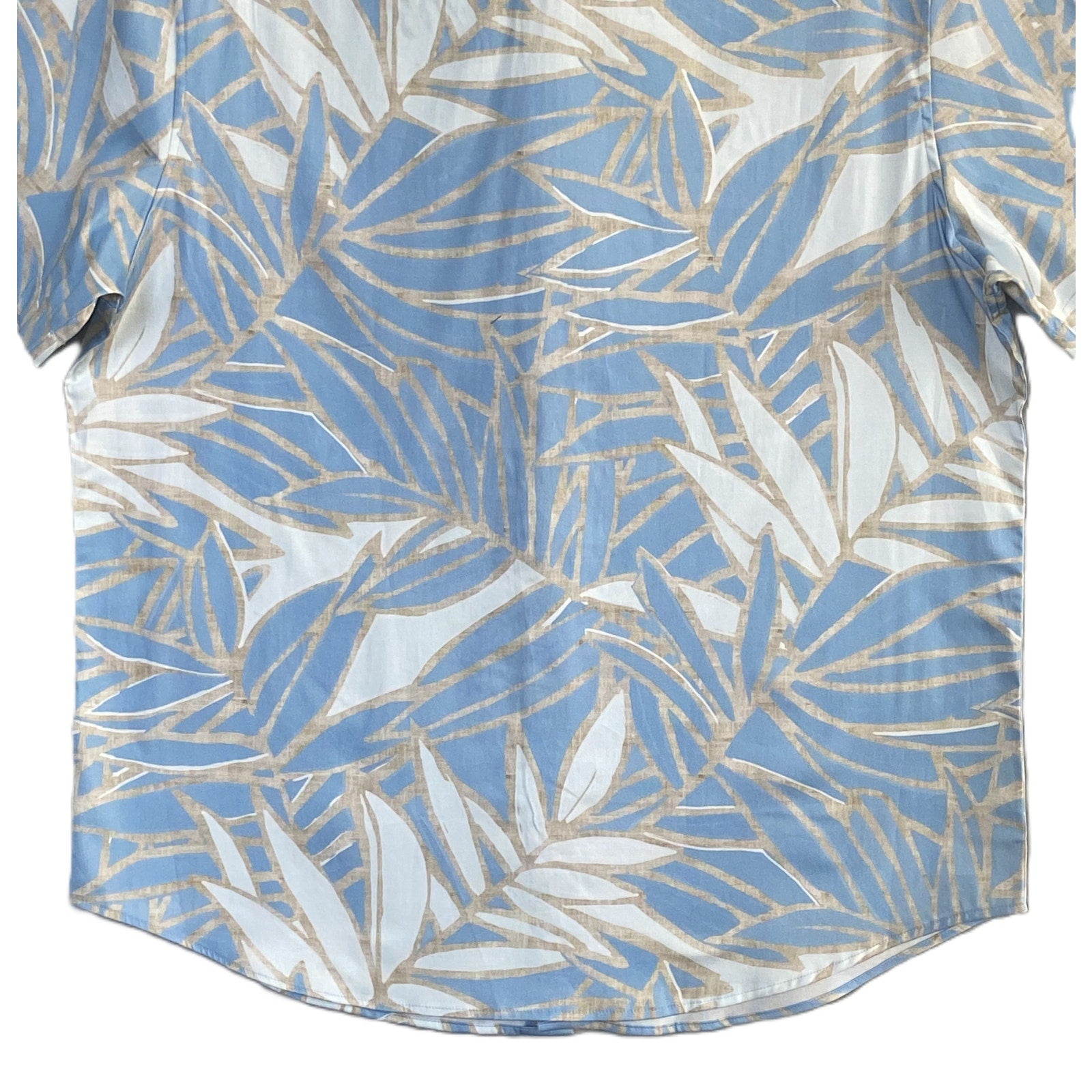 Bugatchi Shirt Men's XL Comfort Stretch Shaped Fit Short Sleeve Blue Floral