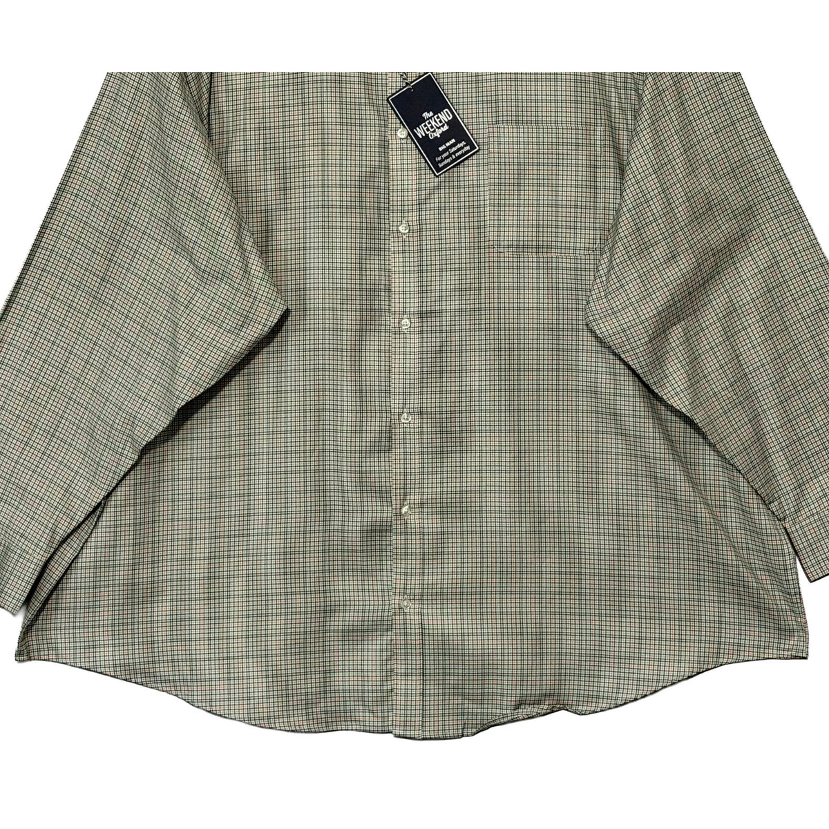 Roundtree & Yorke Oxford Dress Shirt Men's 4XB LS Big & Tall Green Red